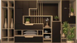 Meuble de salon originale fait en bois sur-mesure